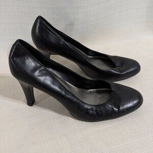 4/$20 Apt.9 Boutique Black Wide Leather Pumps 10W Black Corporate Career office
